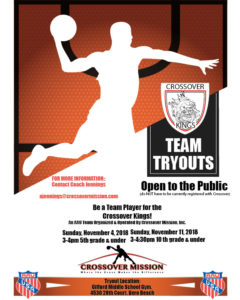 Crossover Mission AAU Tryouts Flyer